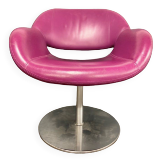 Fauteuil "tulipe", fixe en cuir