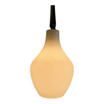 Scandinavian suspension design in white glass and brass - 1950s/60s