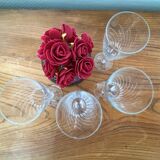Set of 4 champagne flutes in engraved glass 10 cl