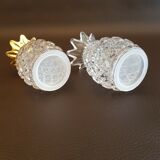 Salt and pepper design in pineapple shaped glass