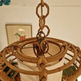 Rattan basket chandelier pendant light