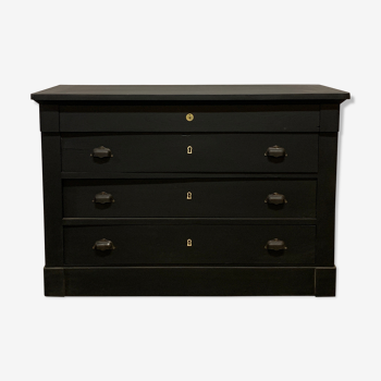 Old Commodity 4 black drawers 1930