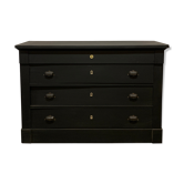 Commode ancienne 4 tiroirs noir 1930