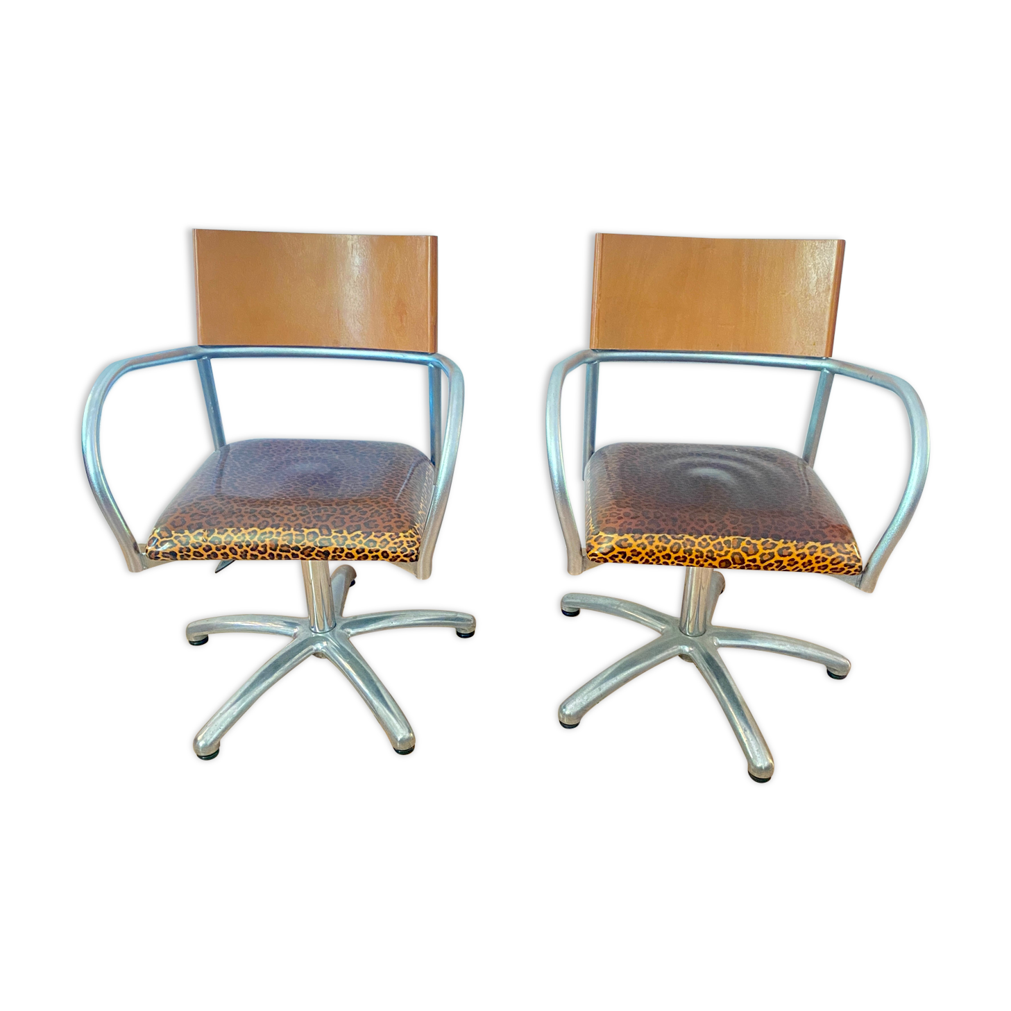 Pair of 1980 high-rise armchairs