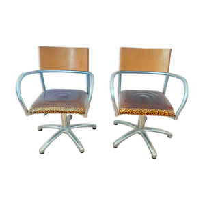 Paire de fauteuils 1980 réglables