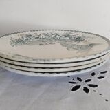 Set of 4 earthenware dinner plates from the Jules Vieillard et Compagnie Manufacture, Bordeaux, c