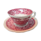 Tea cup and English earthenware saucer