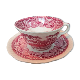 Tea cup and English earthenware saucer