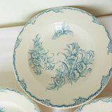 3 vintage ironstone soup plates from L&G, Oeillets model 220524