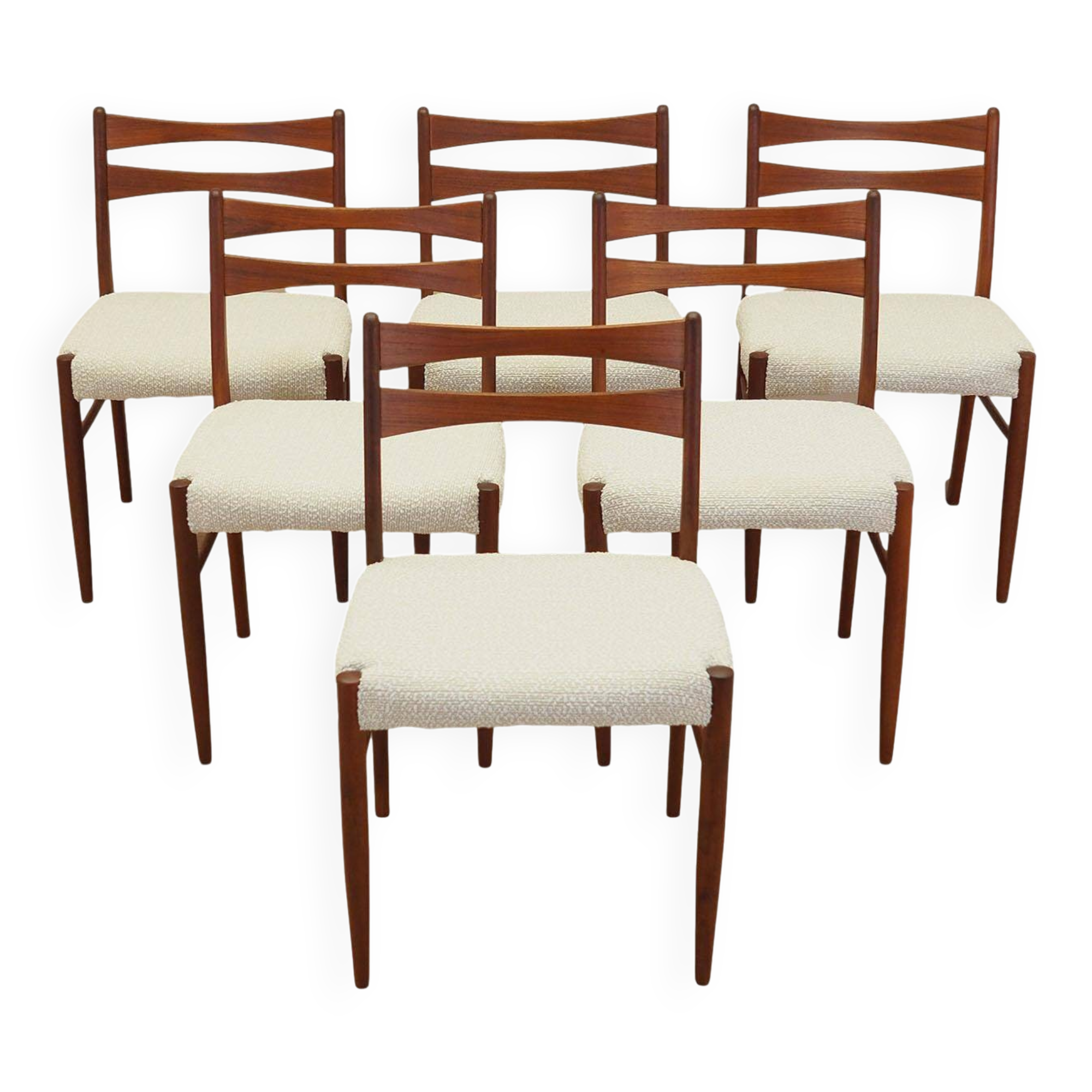 Set of six teak chairs, Danish design, 1960s, made in Denmark