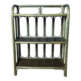 Etagère vintage en rotin vert Moyen Format