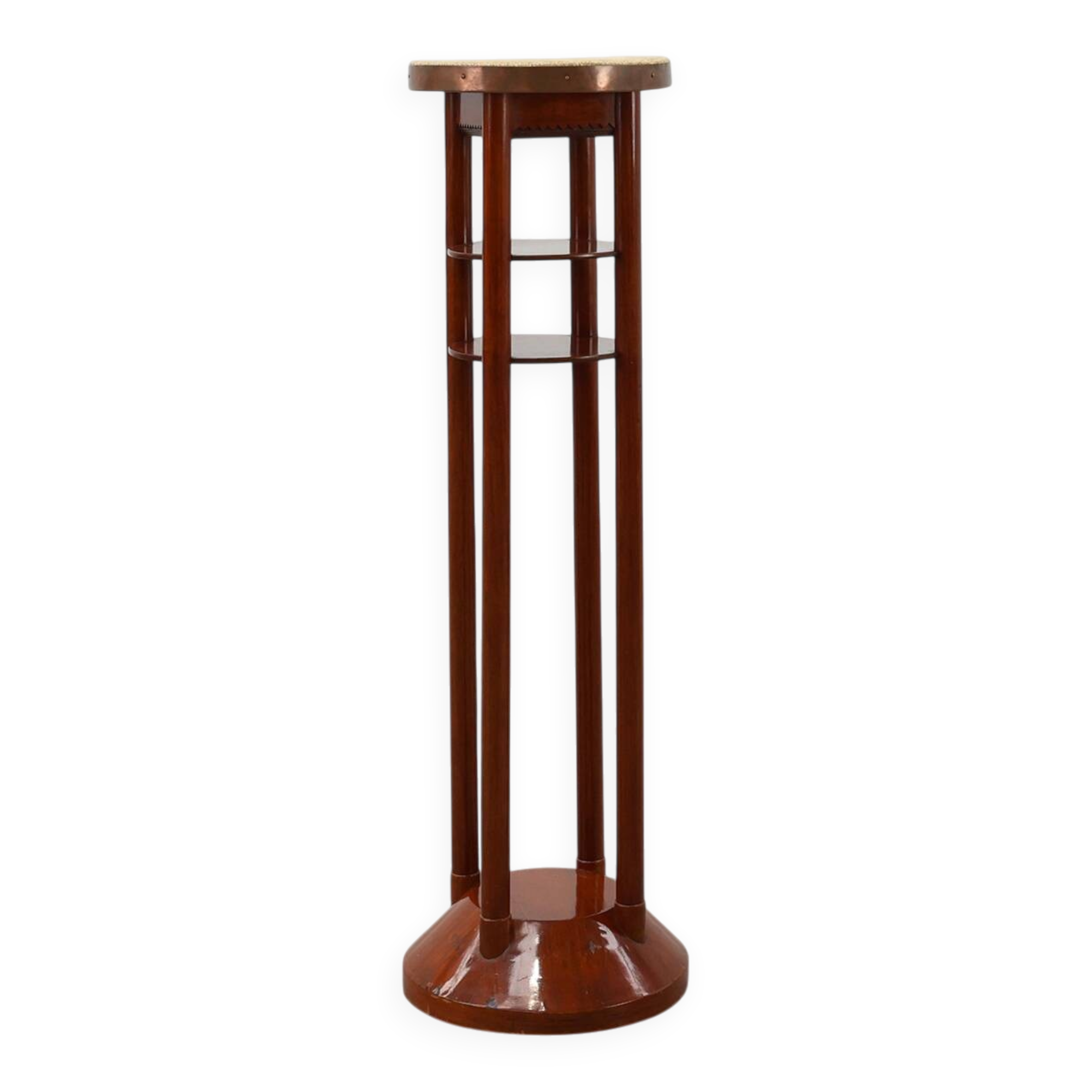 Vienna secession pedestal in wood and copper, Austia ca. 1910