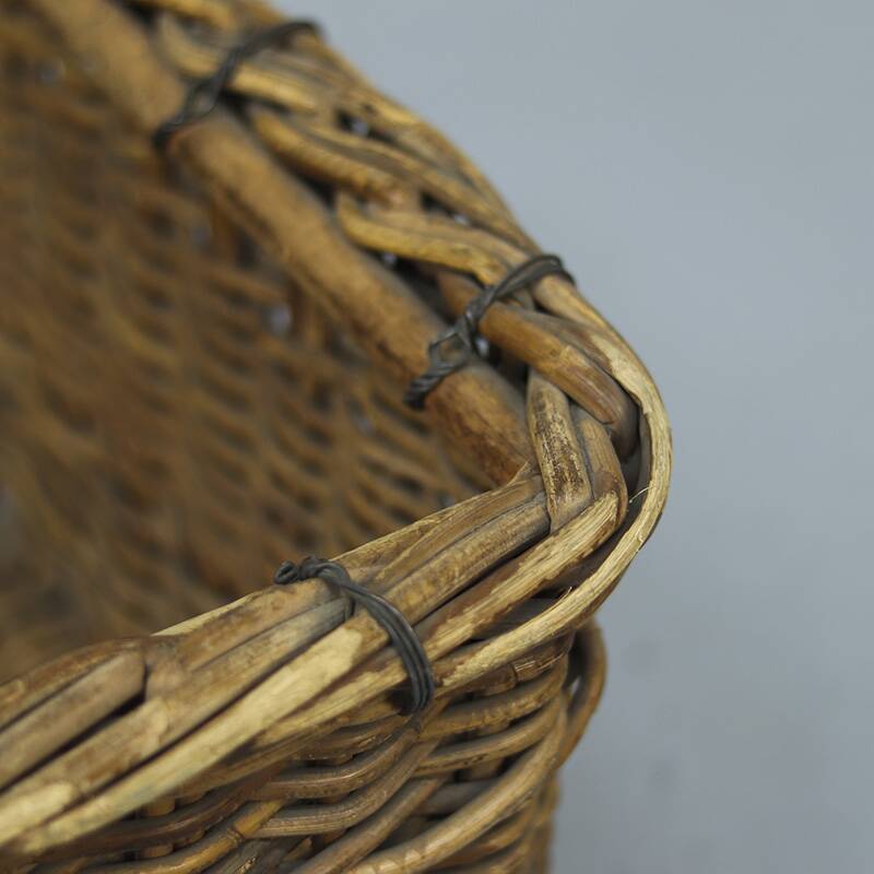 Antique industrial factory wicker basket