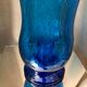 Turquoise blue bubble glass candle holder photophore
