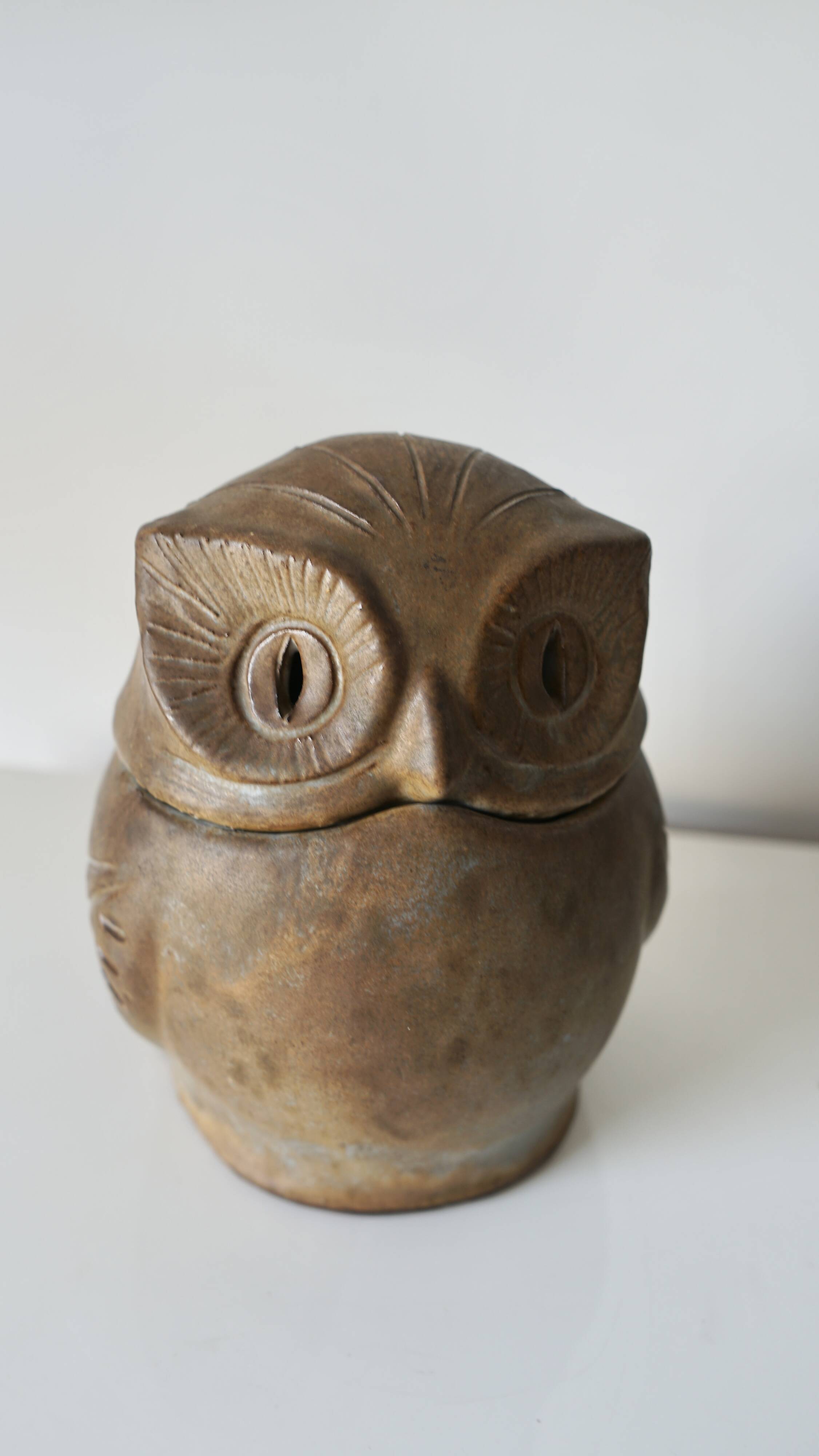 Ceramic owl sculpture - signed Agnès Escala - France, 1960s