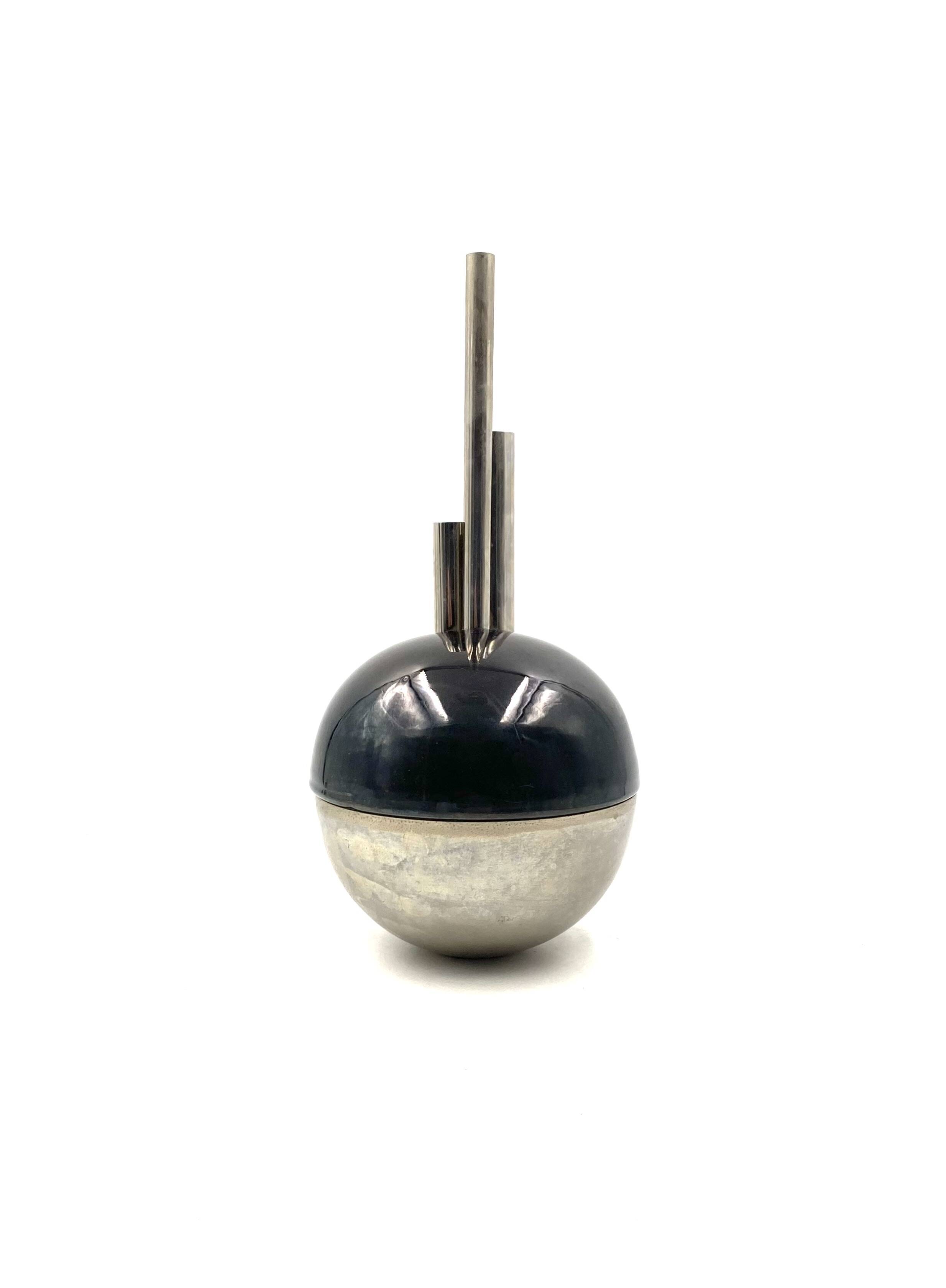 Mario Bertozzi, ceramic spherical vase, Marber Italy, 1970s