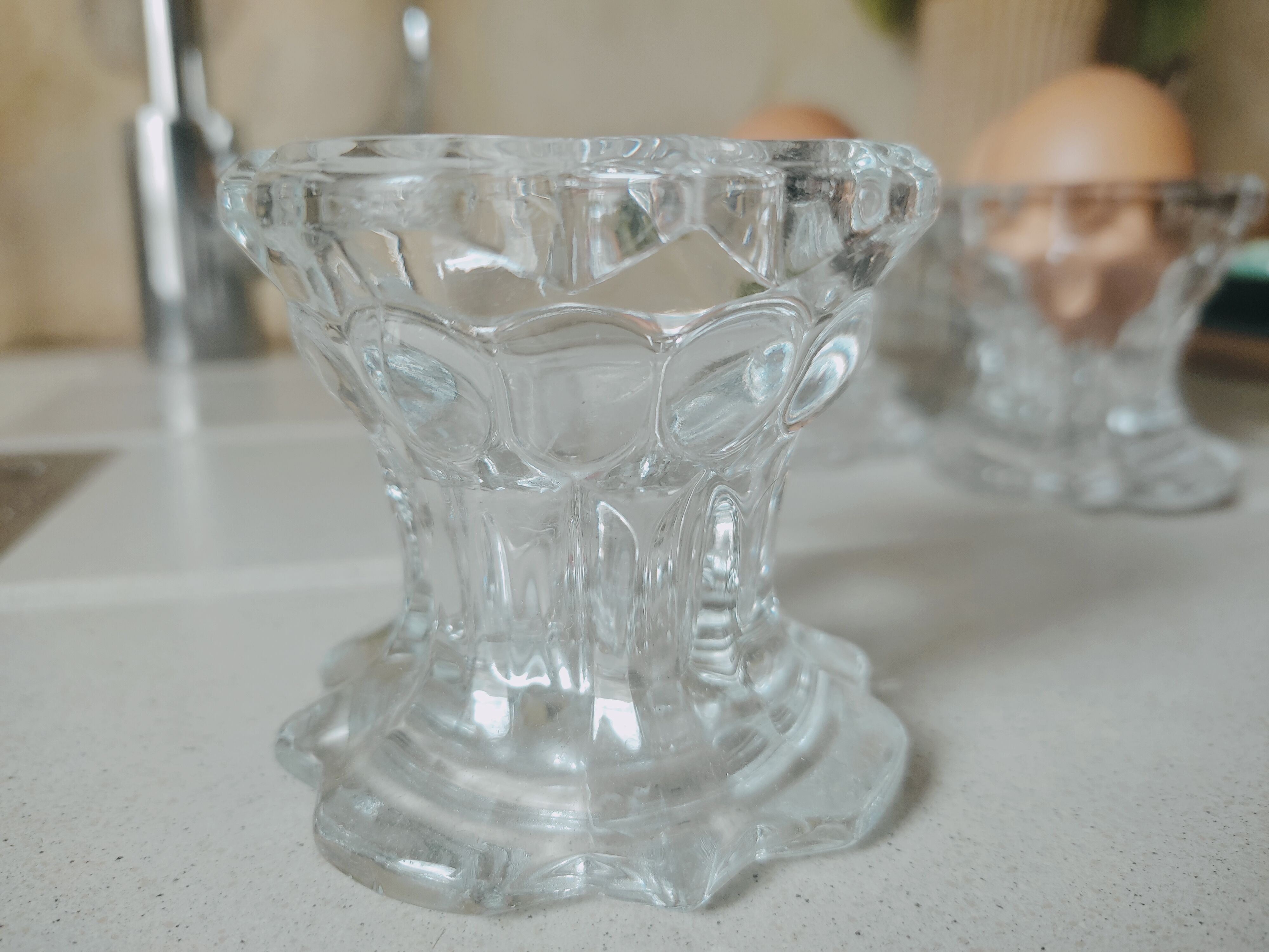 6 Reims glass candle holders