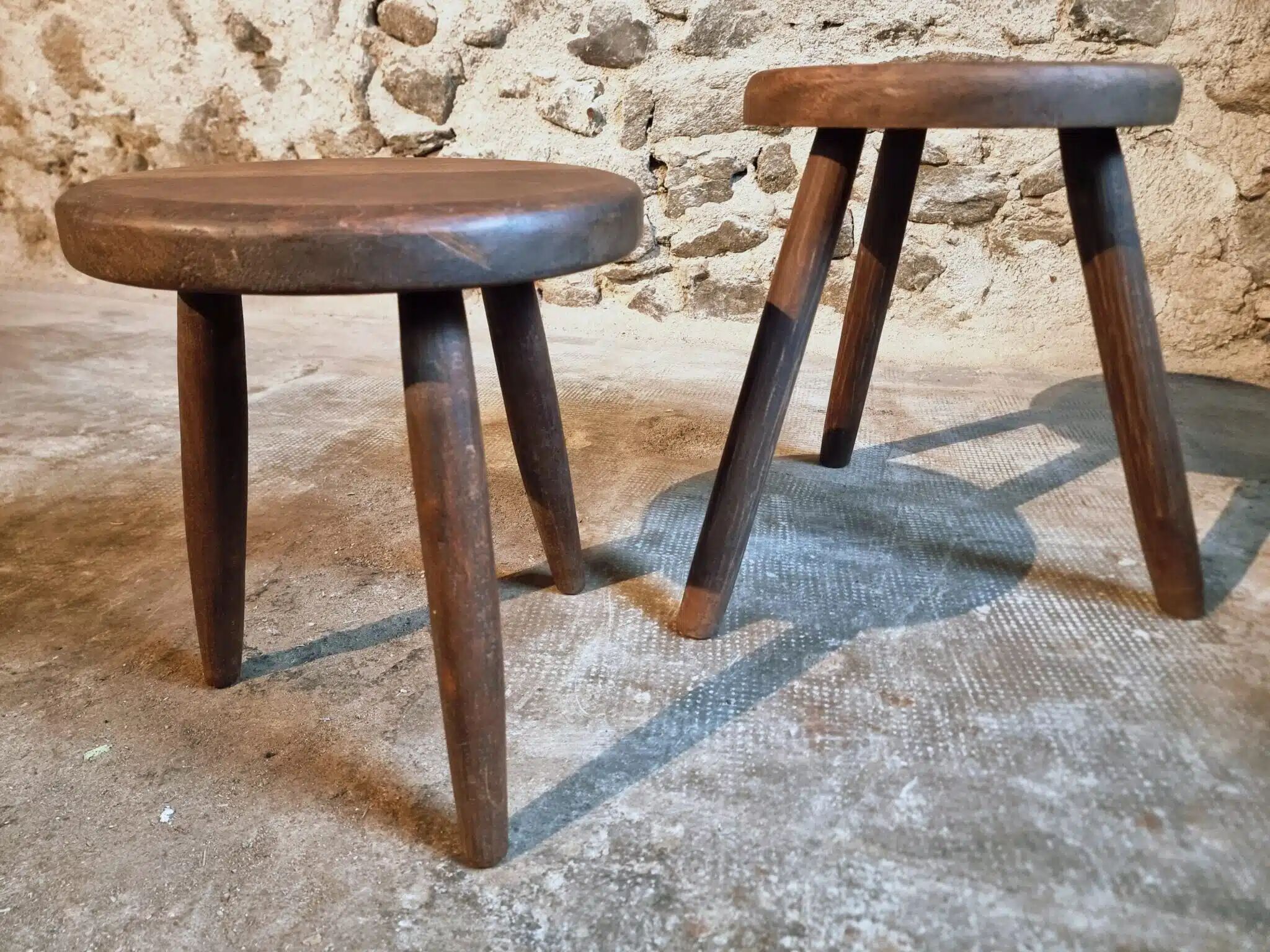 Pair of 1960s beechwood stools