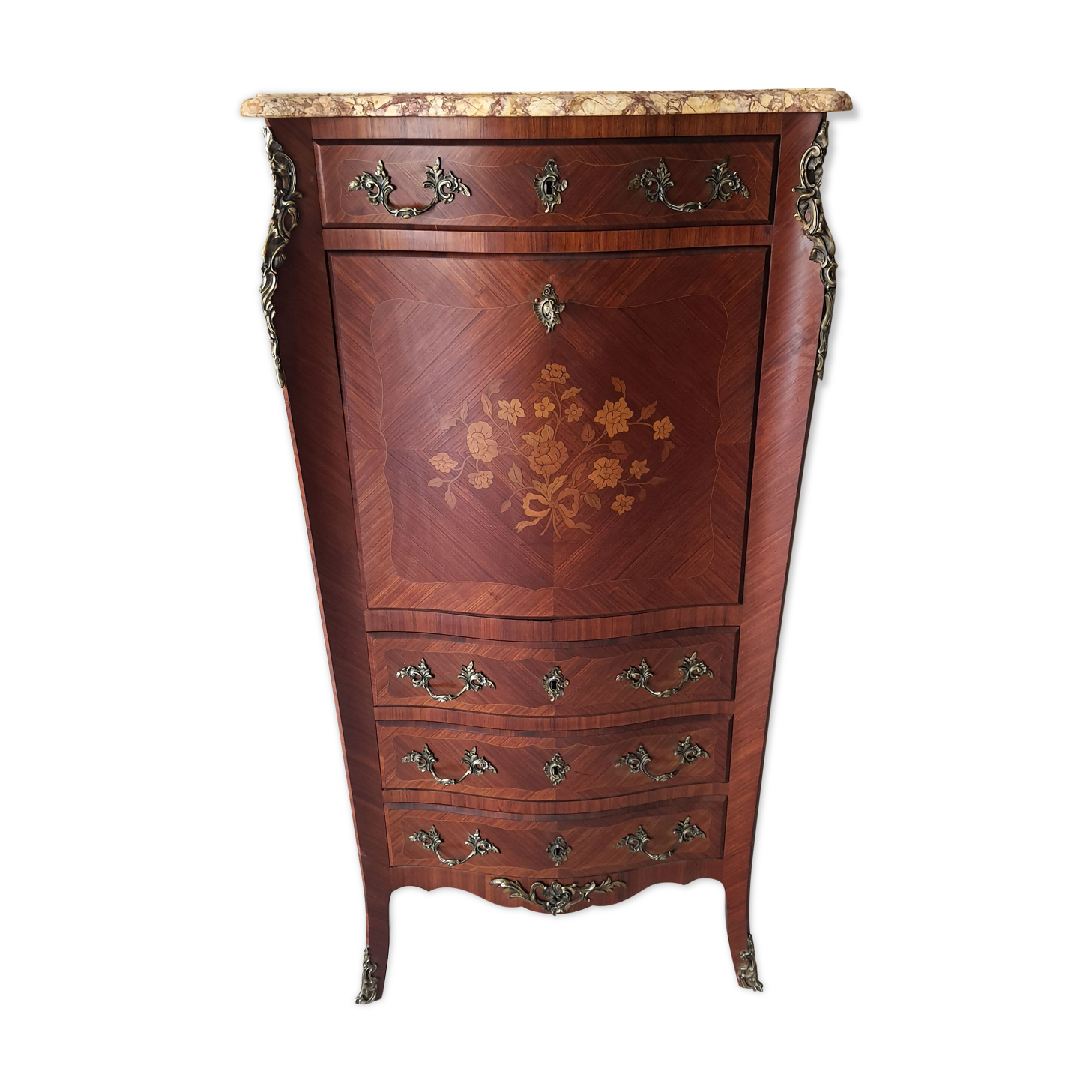 Secretary Louis XV rosewood marquetry