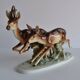 Vintage Porcelain Sculpture Roe Deer and Doe, by Royal Dux, 1960's.