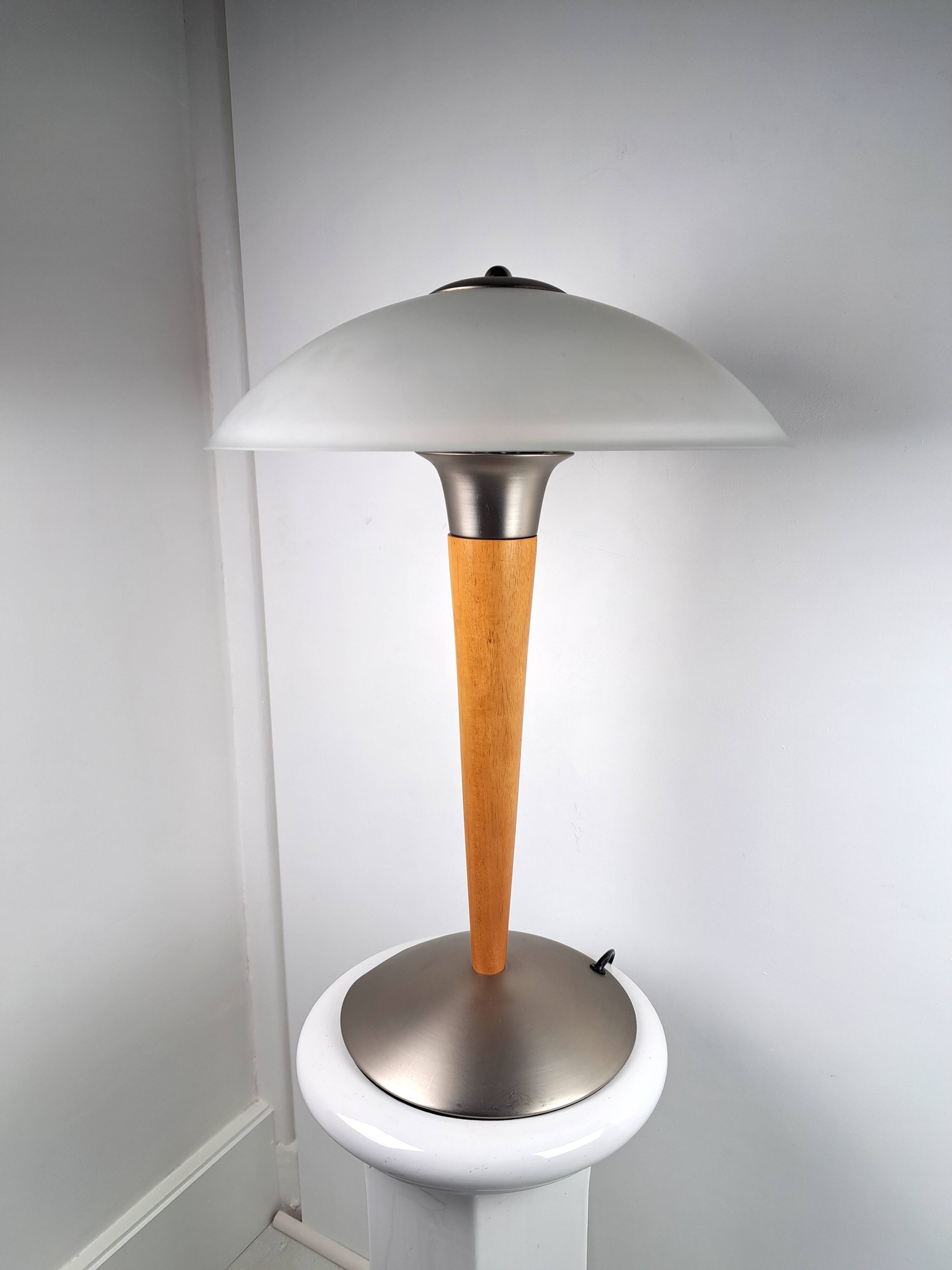 Art Deco Mushroom Liner Lamp 80s by Jakob Maul