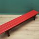 Red eco leather bench, Danish design, 1990s, production: Denmark