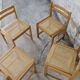 Set of 4 vintage pine chairs with cane seats
