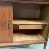 Low sideboard with two sliding doors, vintage 1950