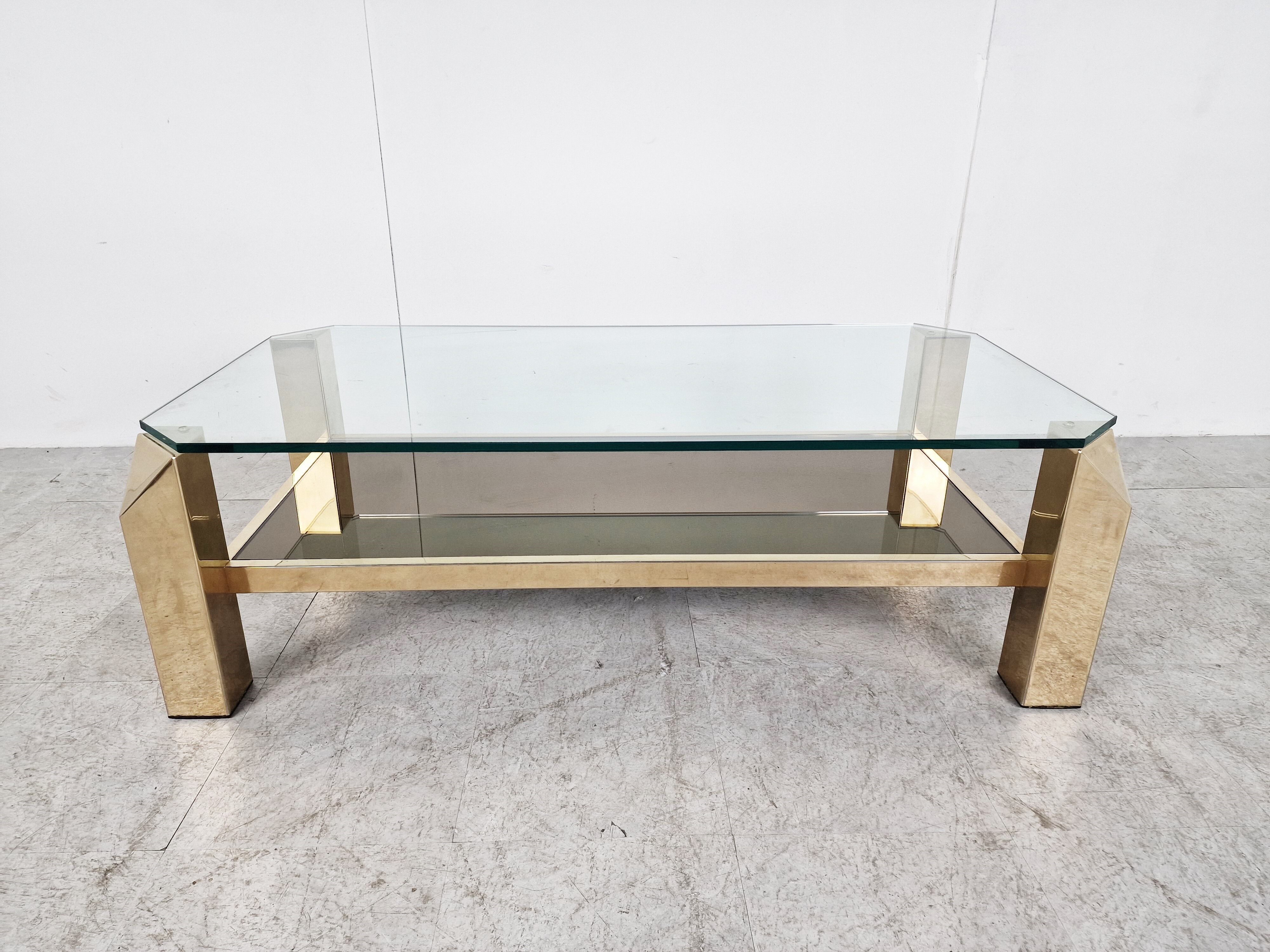 Vintage golden coffee table, 1970