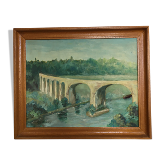 Tableau ancien le viaduc