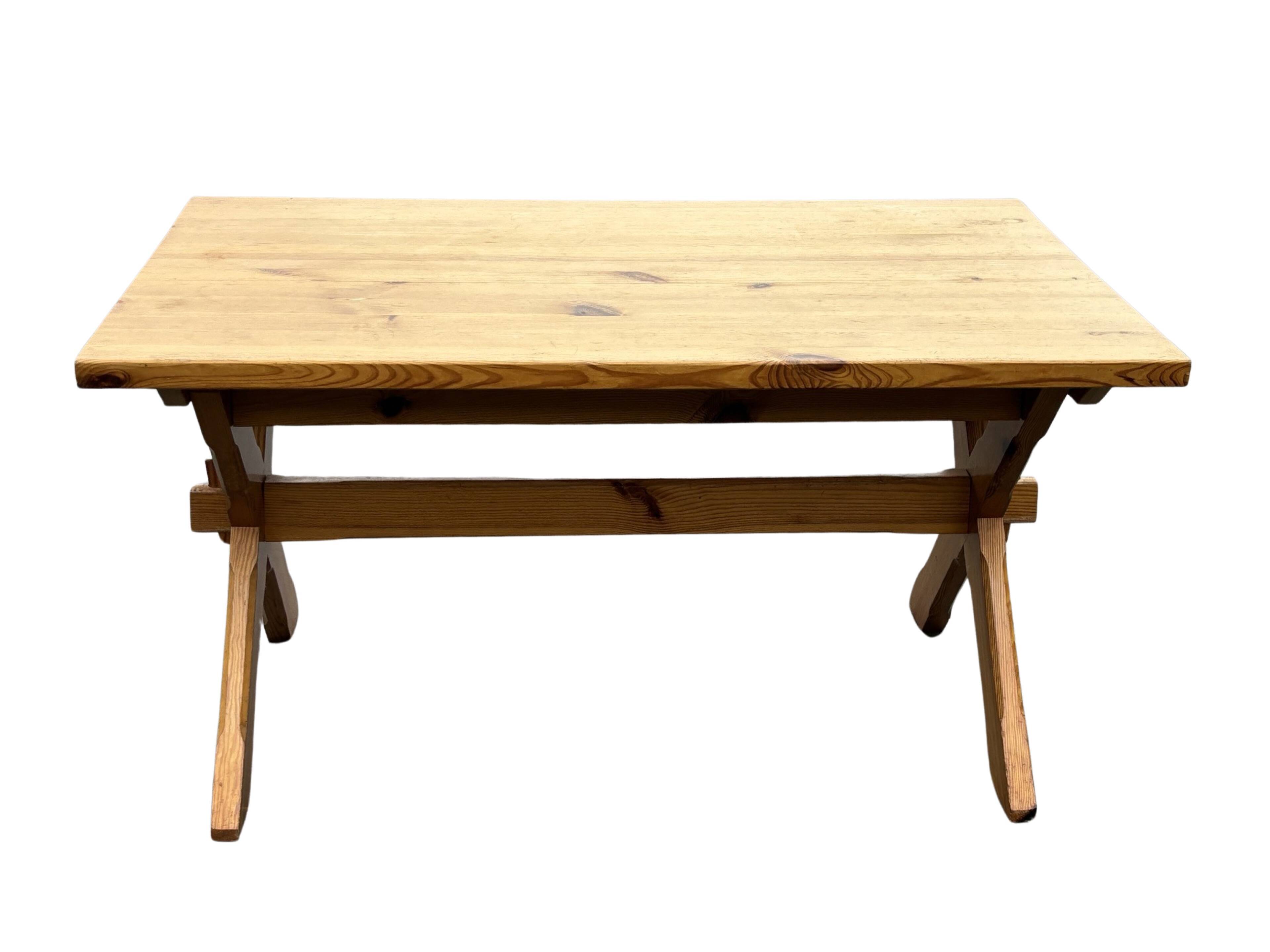 Vintage dining table pinewood 1960 minimalist dining table