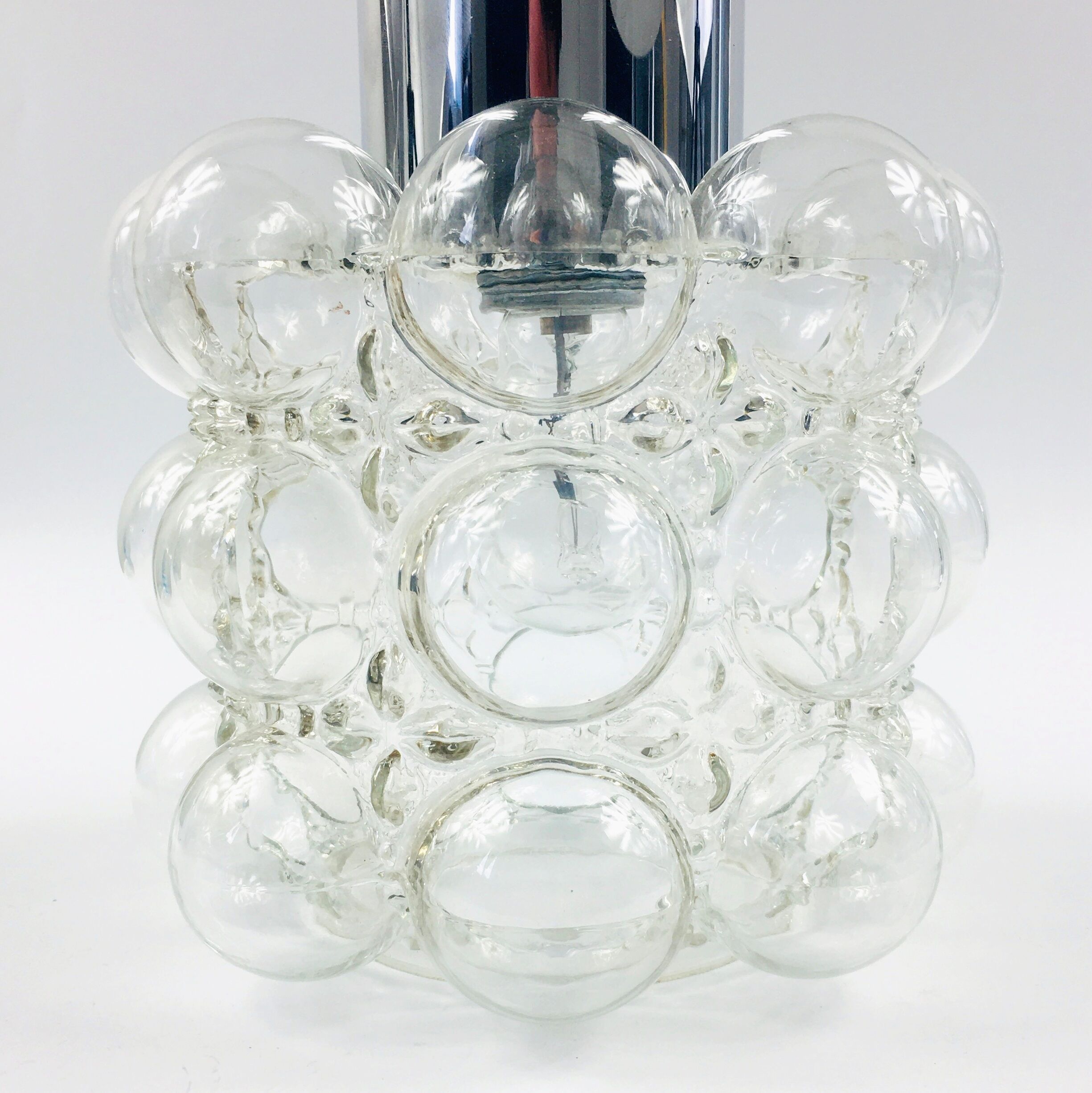 Bubble glass pendant By Helena Tynell For Limburg, Germany, 1960s