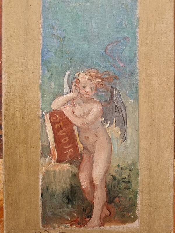 Alexandre Prévost (1832-1910) Oil on canvas - Allegory of Duty - 1900