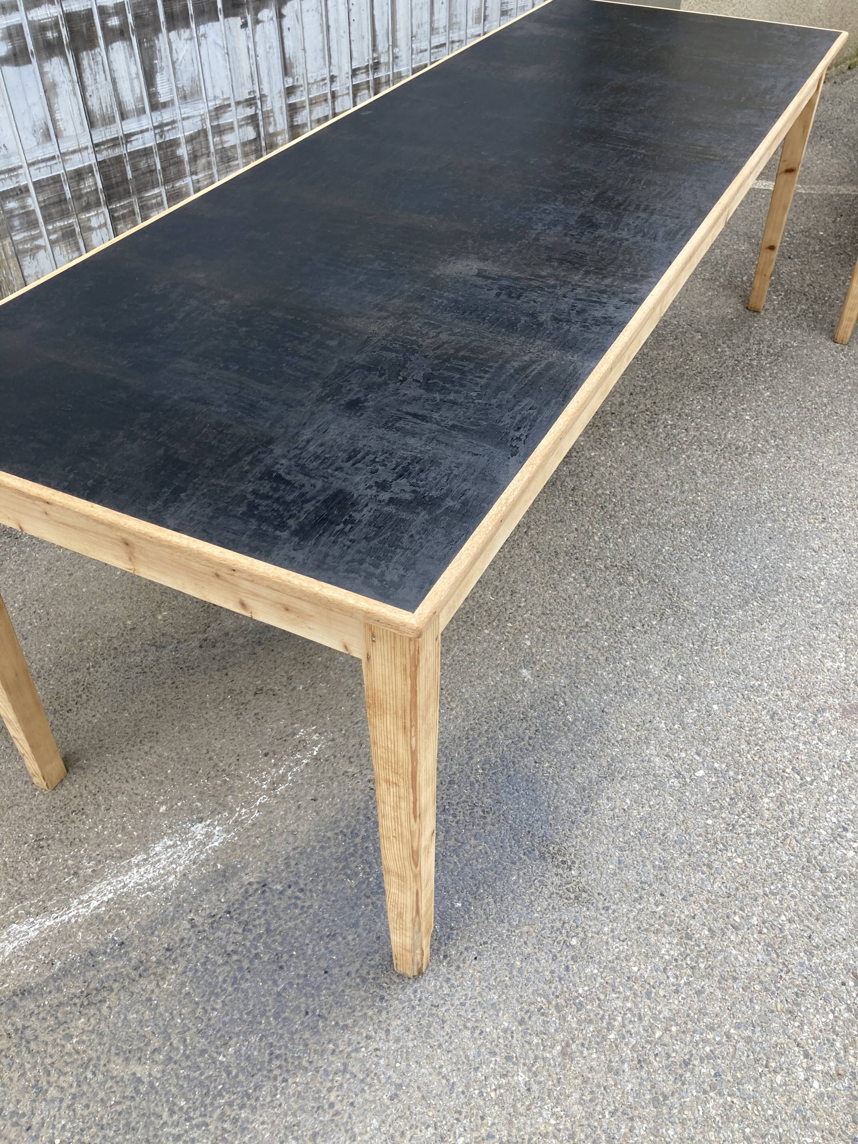 Large black patinated tray table