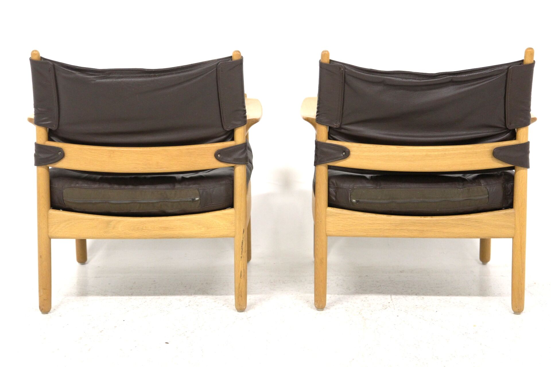 Set of 2 leather armchairs, Sweden, 1960