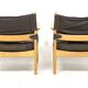 Set of 2 leather armchairs, Sweden, 1960