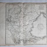 Old map of La Dace extracted from the Atlas of the History of the Emperors of 1819, 48 x 34 cm
