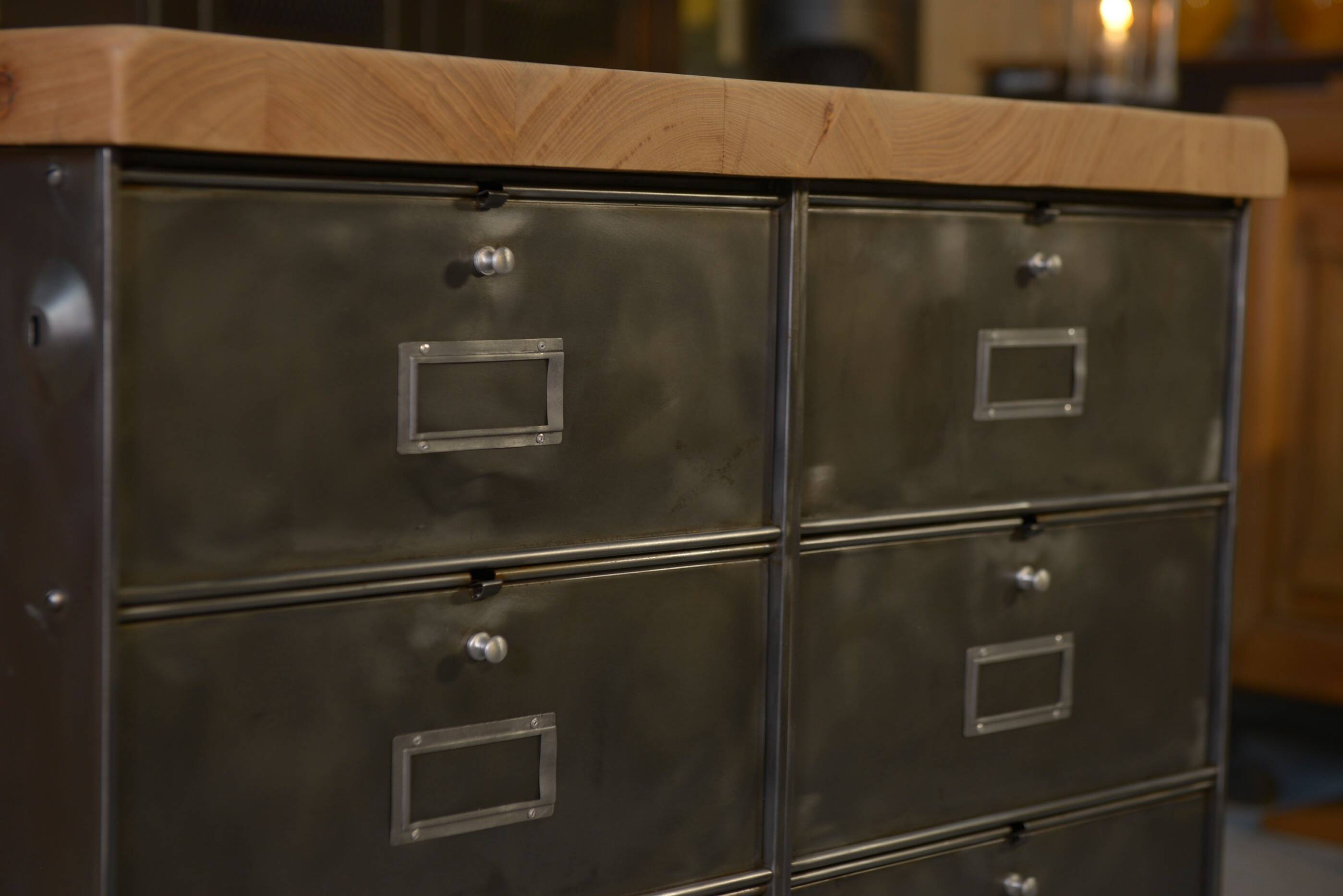 Ronéo 2-column, 8-flap cabinet, French work, circa 1950