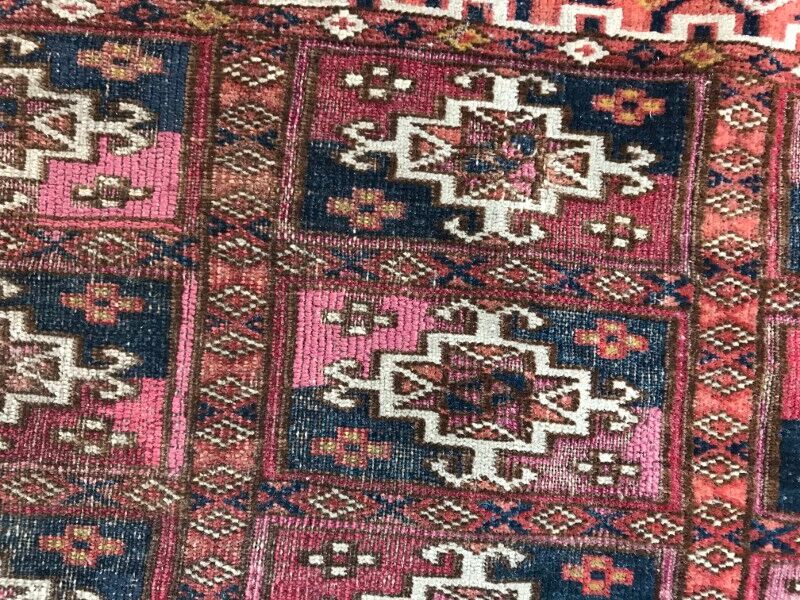 Saddle Tekke Bokhara rug old handmade 64 X 107 CM