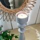 Old gray wood candlestick