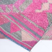 Pink Handmade Runner Rug, 82x336Cm