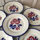 Set of 6 dessert plates gien model "cancale" 40s