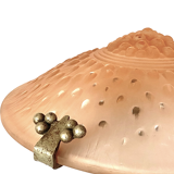 Monumental art deco pink table lamp, Muller frères Luneville, France, ca 1920s