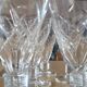 6 verres à pied en verre gravé