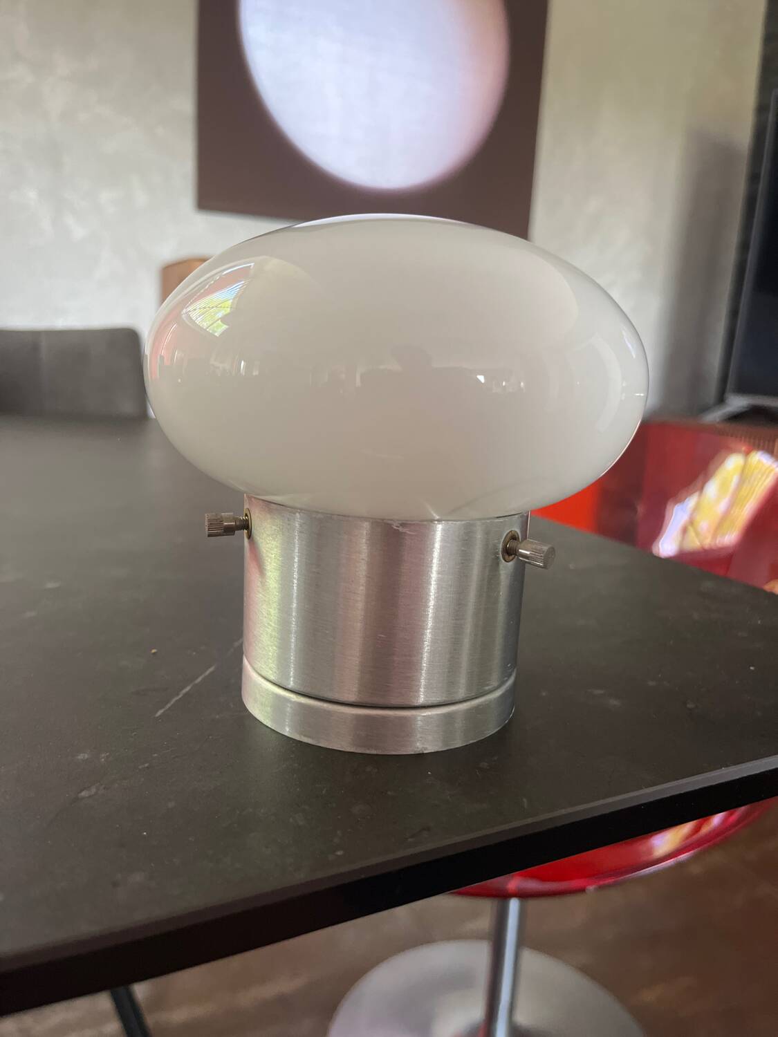 Vintage 1970s opaline wall light ST Valenti Italy lamp Gaetano Scoliari