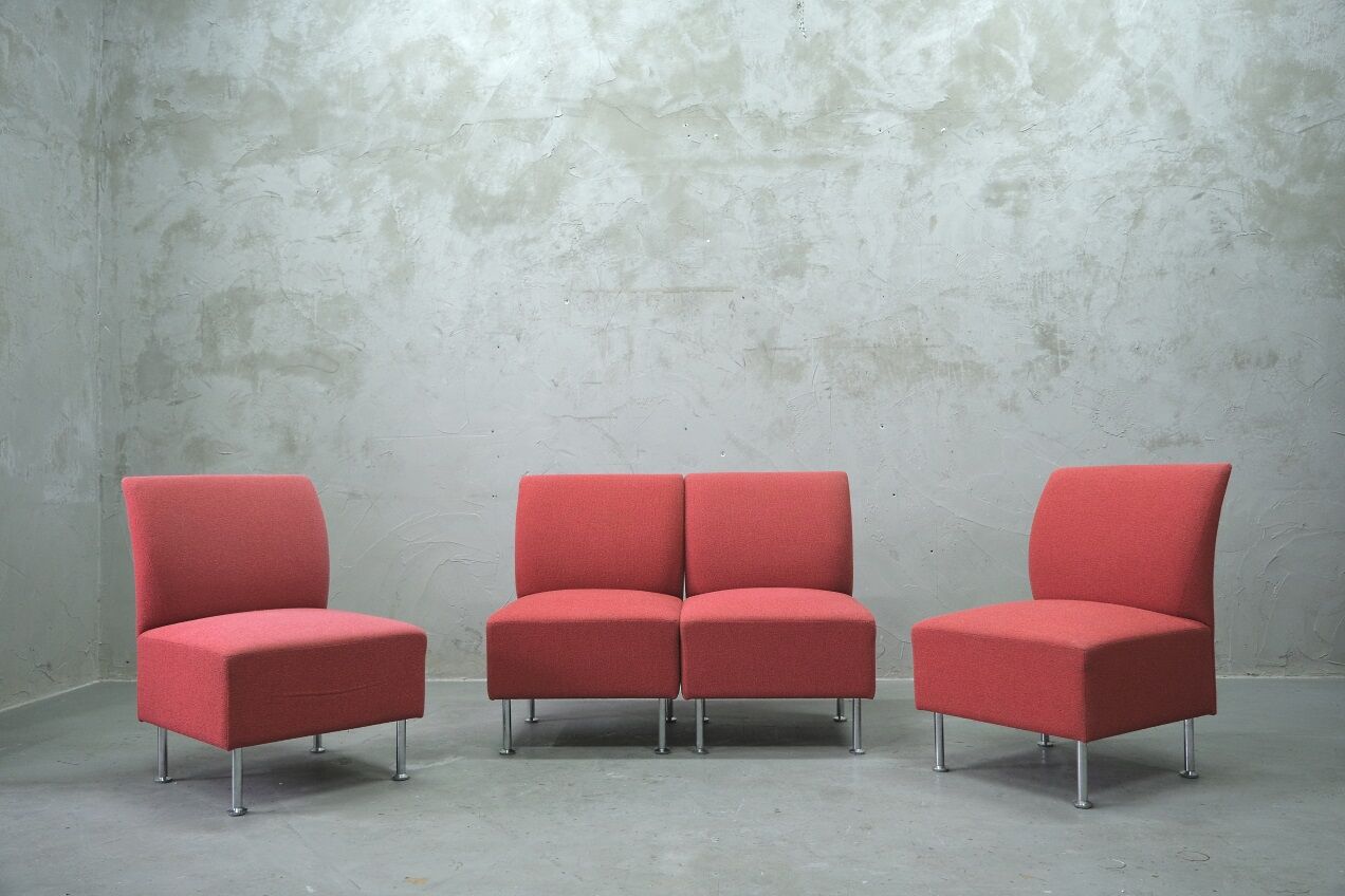 Vintage Finnish Living Room Set from Isku, 1980s, Set of 4