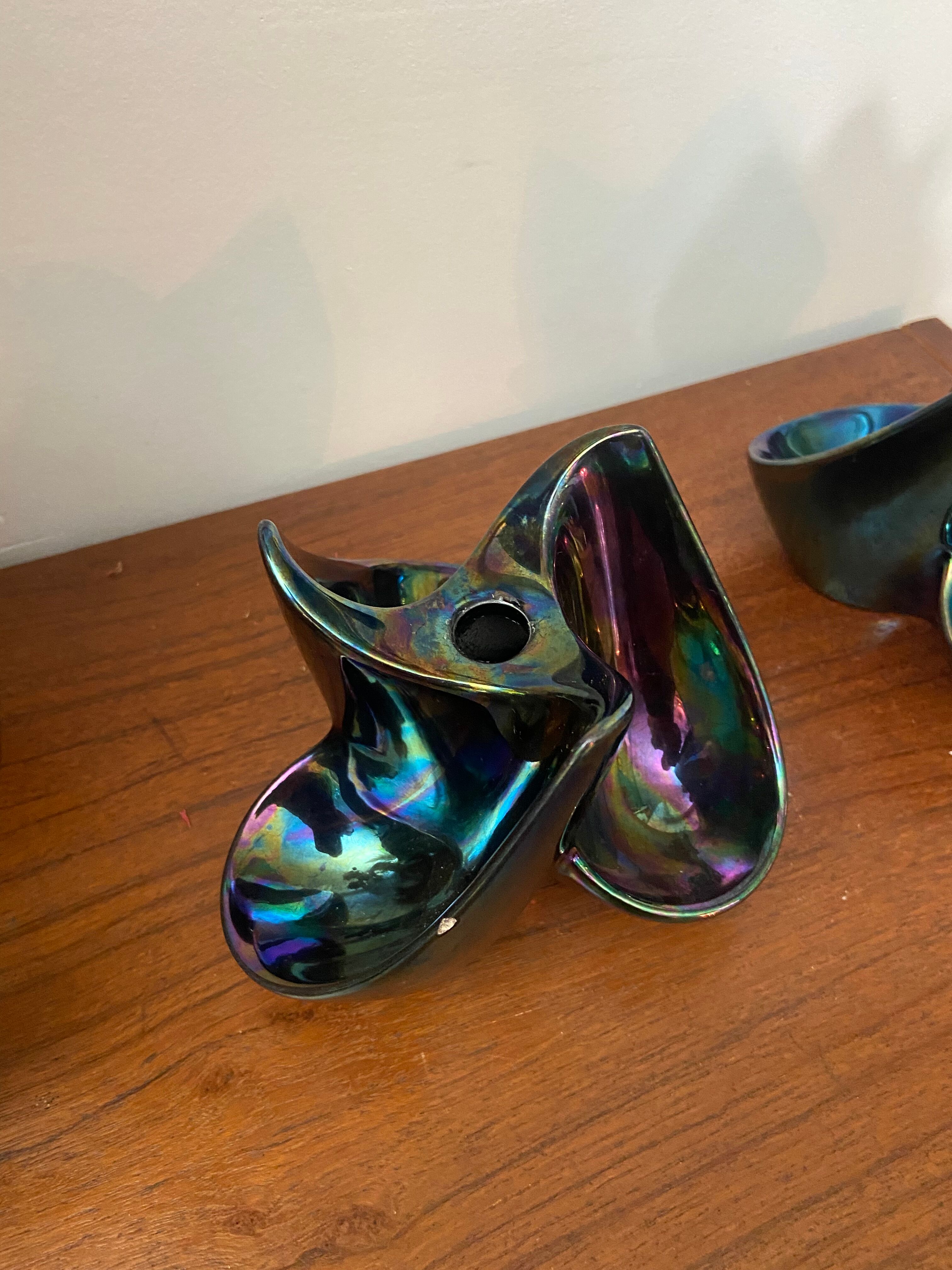 Pair of vintage Verceram candle holders