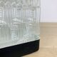 3 square wall lights in chiseled molded glass from the 50s, Holophane