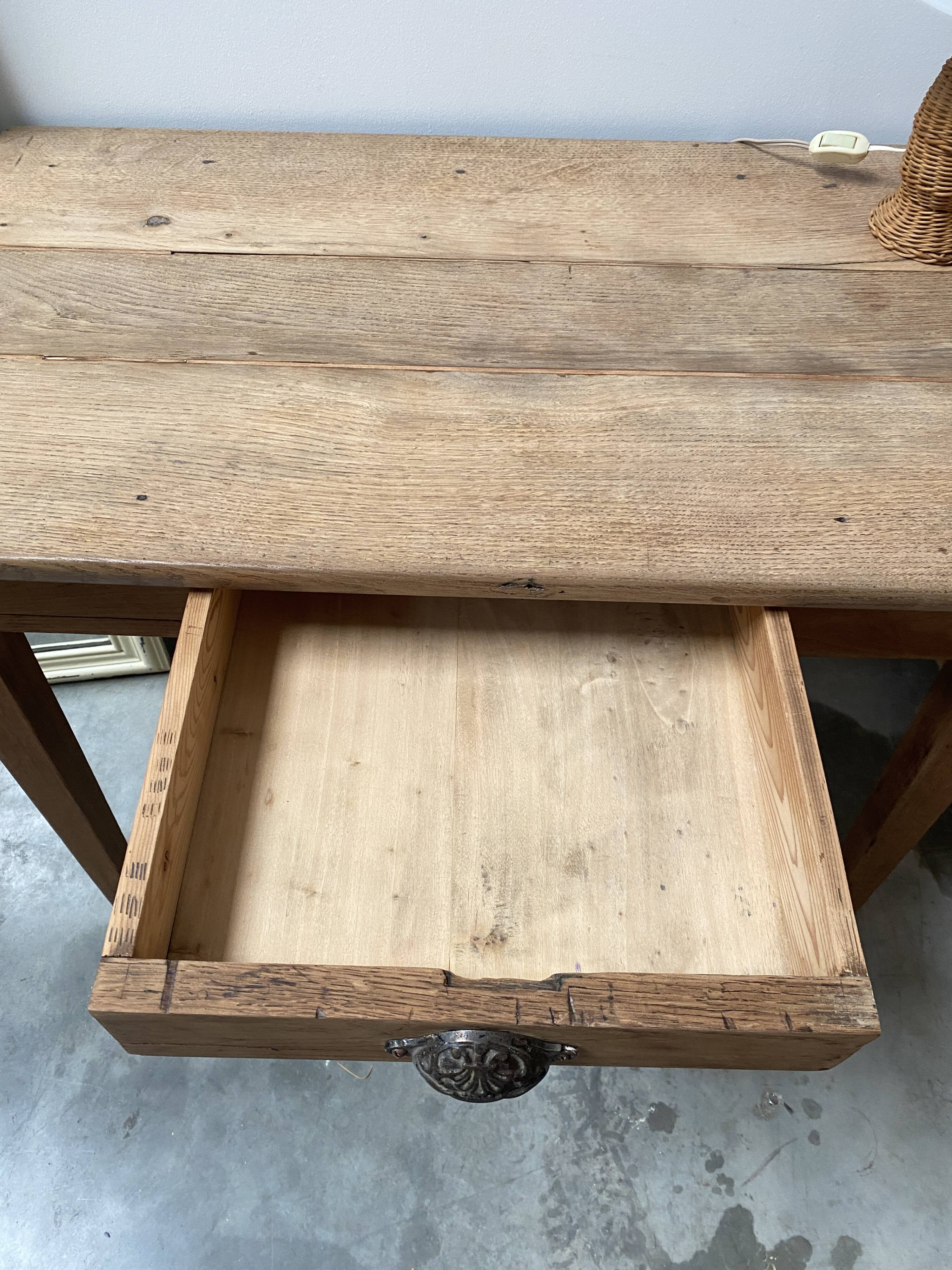 Bureau en chêne / table de ferme
