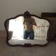 Pair of large antique Rococo style Louis XV mirrors in carved solid wood.